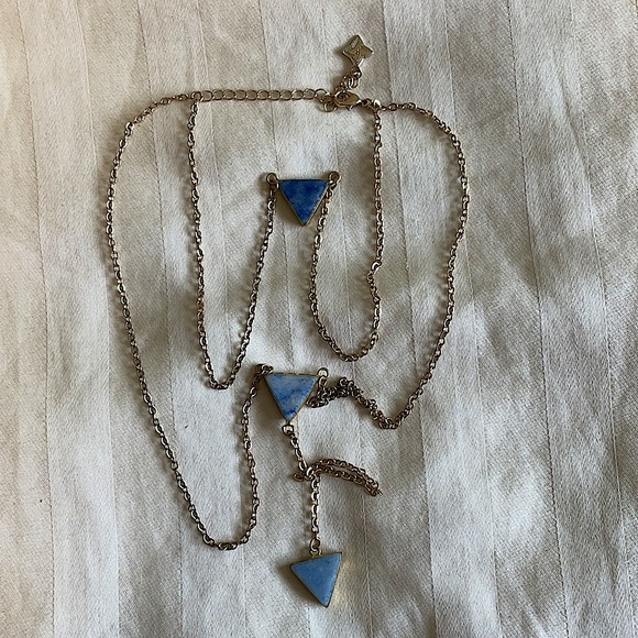 Gold Panacea semiprecious stone layered y-necklace - Picture 3 of 4